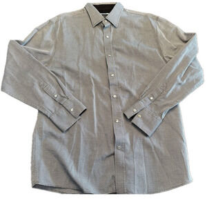 JOHNSTON & MURPHY SLIM FIT GRAY DIAMOND PATTERN DRESS SHIRT